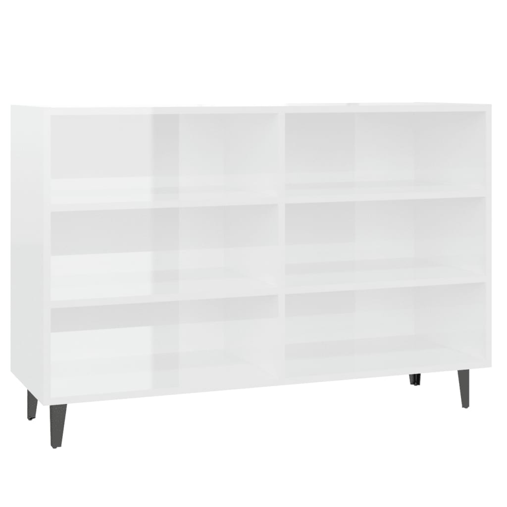 Sideboard High Gloss White 103.5x35x70 cm Engineered Wood