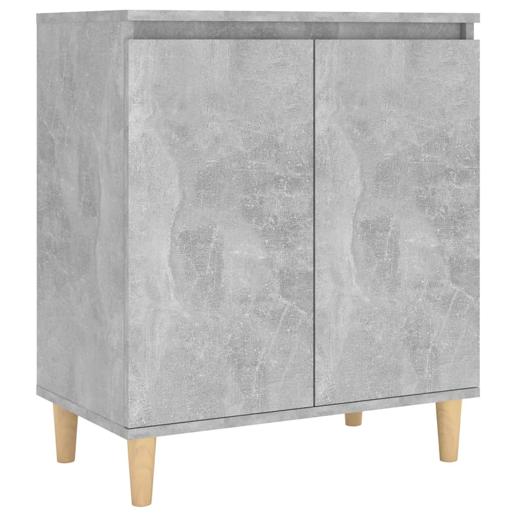 Sideboard&Solid Wood Legs Concrete Grey 60x35x70 cm Engineered Wood