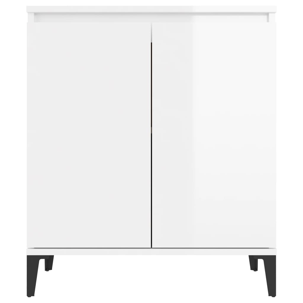 Sideboard High Gloss White 60x35x70 cm Engineered Wood