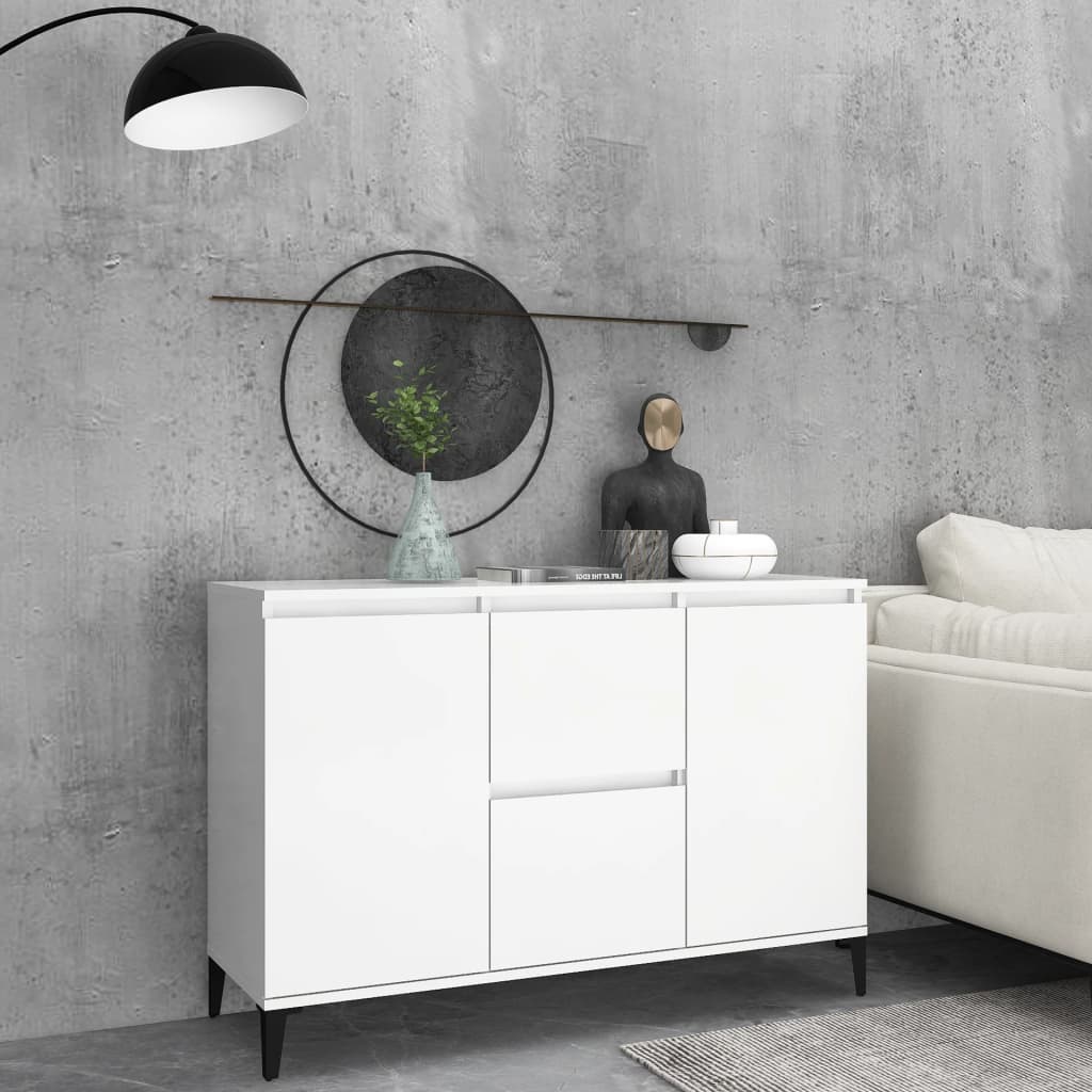 Sideboard White 102x35x70 cm Engineered Wood