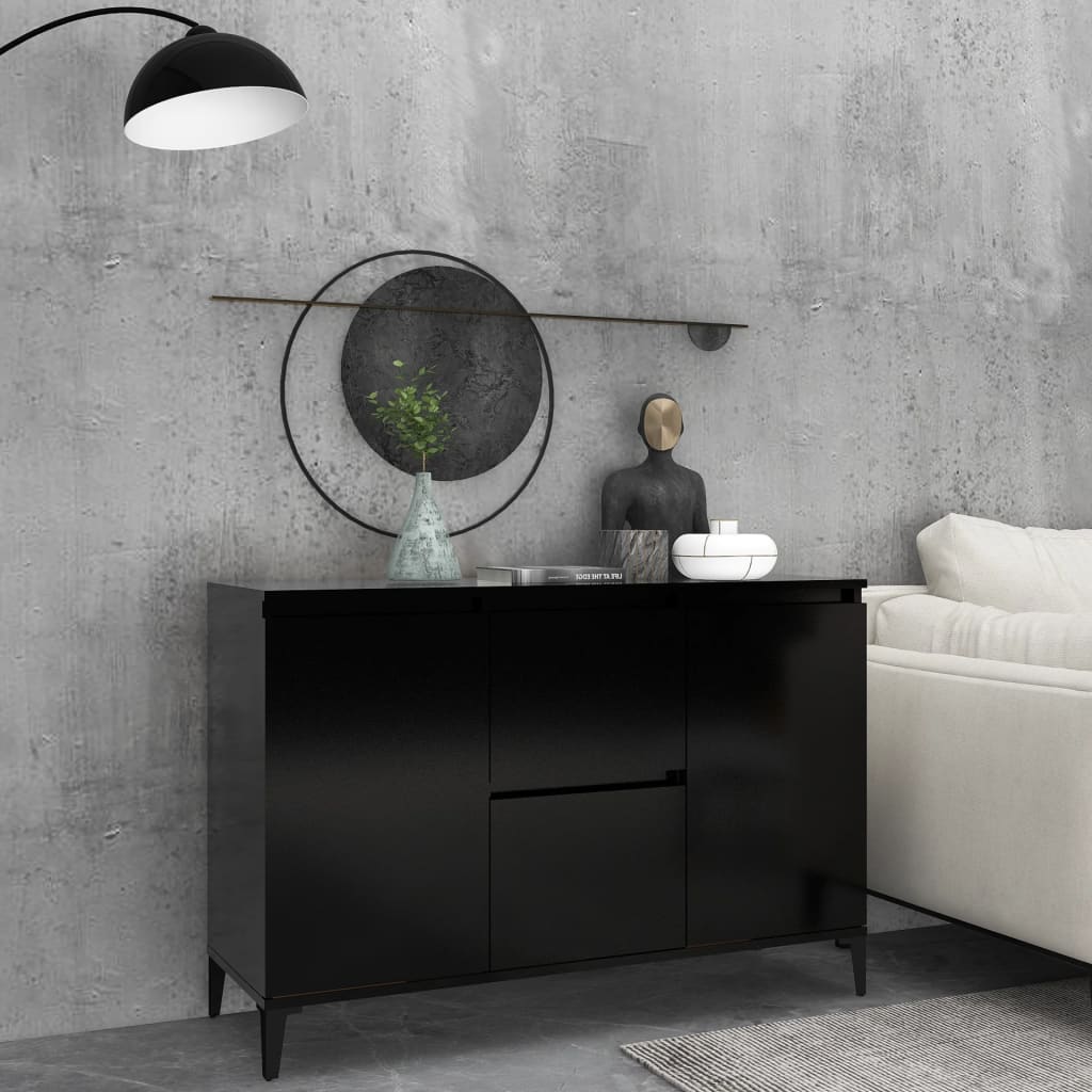 Sideboard Black 102x35x70 cm Engineered Wood