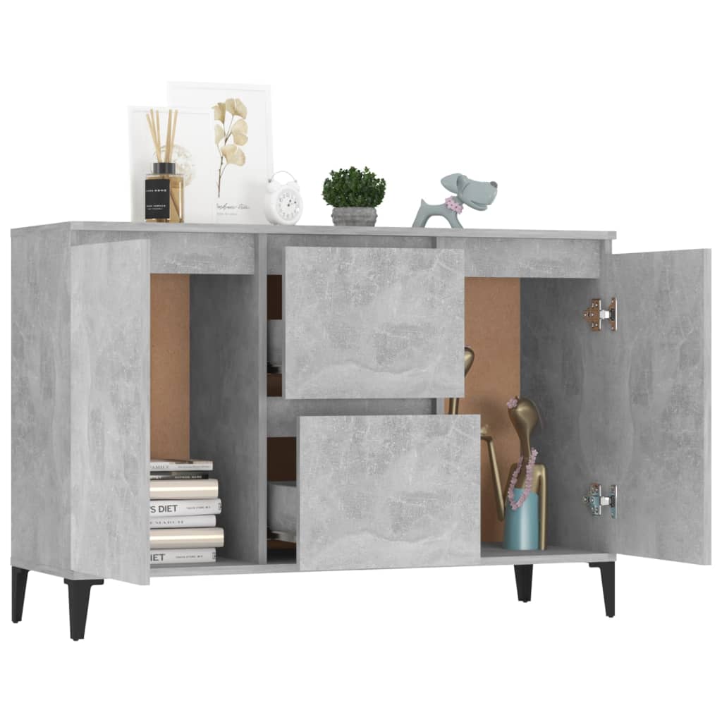 Sideboard Concrete Grey 102x35x70 cm Engineered Wood