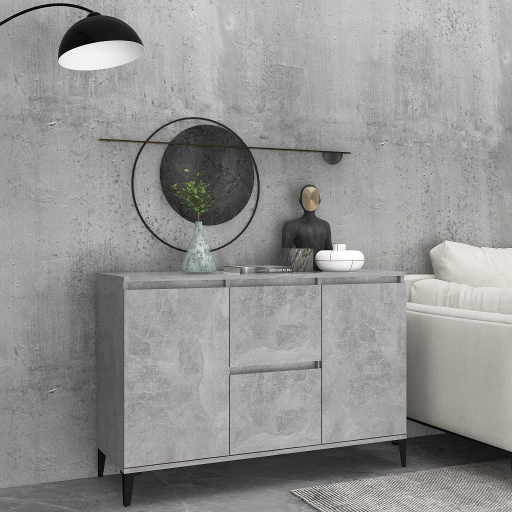 Sideboard Concrete Grey 102x35x70 cm Engineered Wood