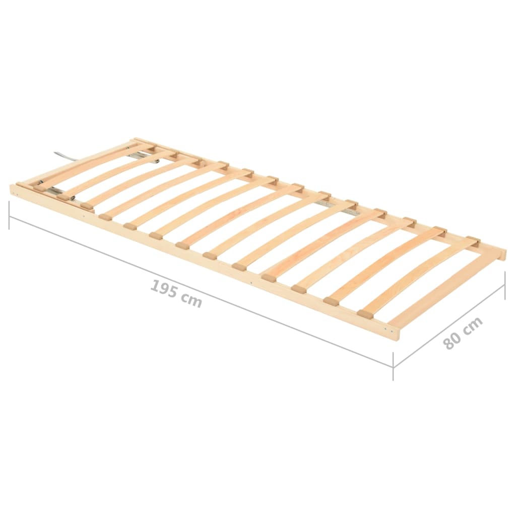 Slatted Bed without Mattress Base Adjustable Head 80x200cm