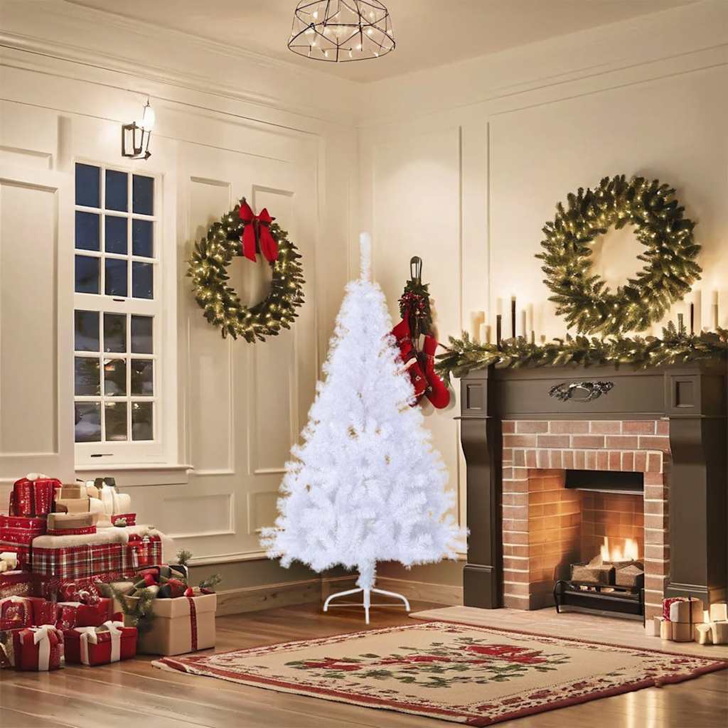 Artificial Half Christmas Tree with Stand White 150 cm PVC