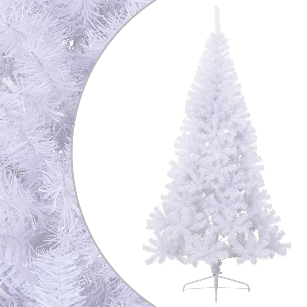 Artificial Half Christmas Tree with Stand White 210 cm PVC