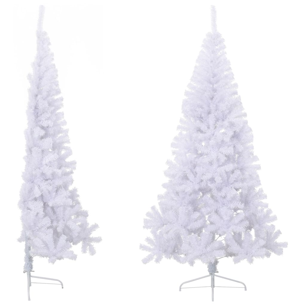 Artificial Half Christmas Tree with Stand White 210 cm PVC
