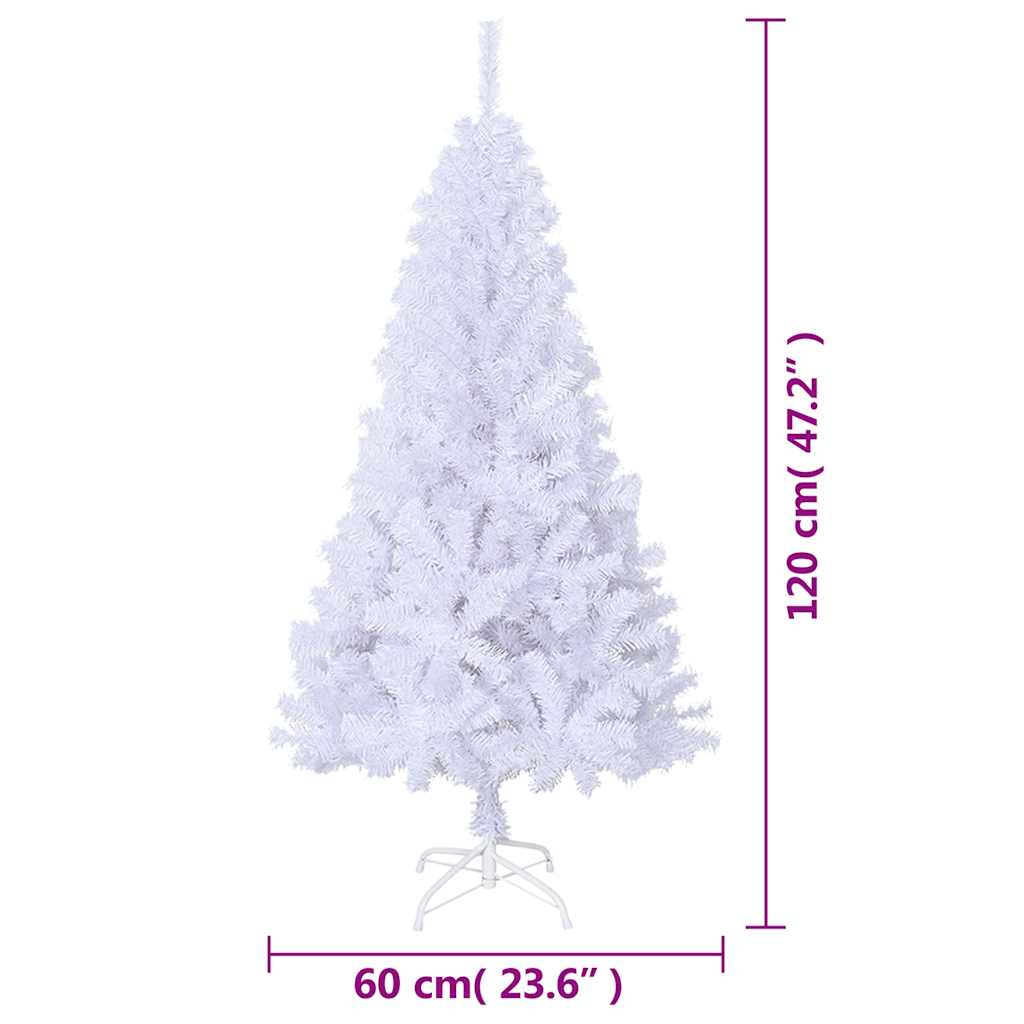 Artificial Christmas Tree with Thick Branches White 120 cm PVC
