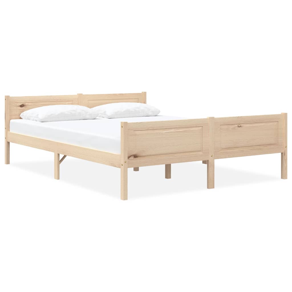 Bed Frame without Mattress Solid Pinewood 160x200 cm