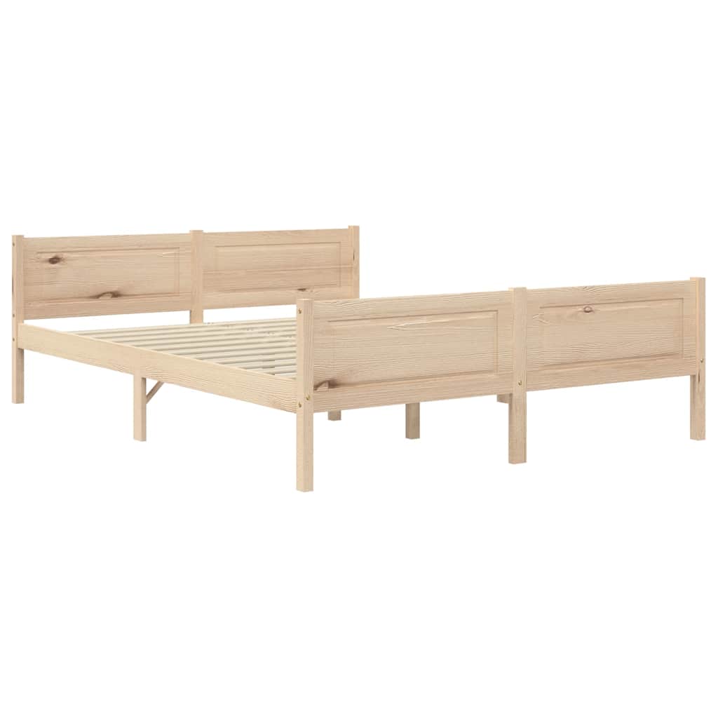 Bed Frame without Mattress Solid Pinewood 160x200 cm