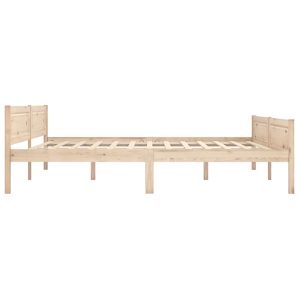 Bed Frame without Mattress Solid Pinewood 180x200 cm Super King