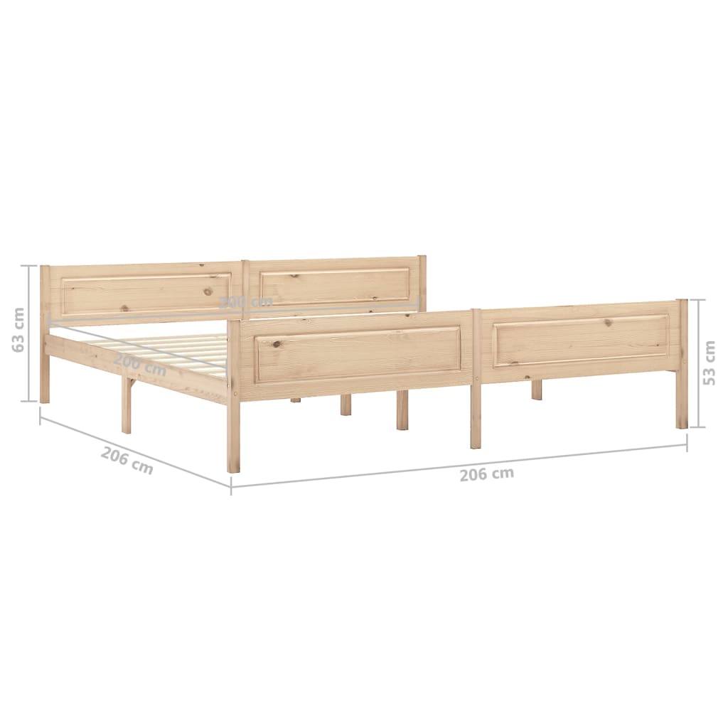 Bed Frame without Mattress Solid Pinewood 200x200 cm