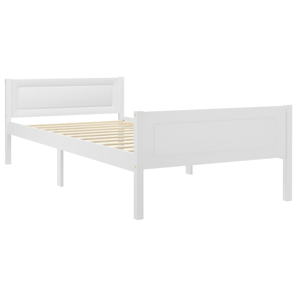 Bed Frame without Mattress Solid Pinewood White 90x200 cm