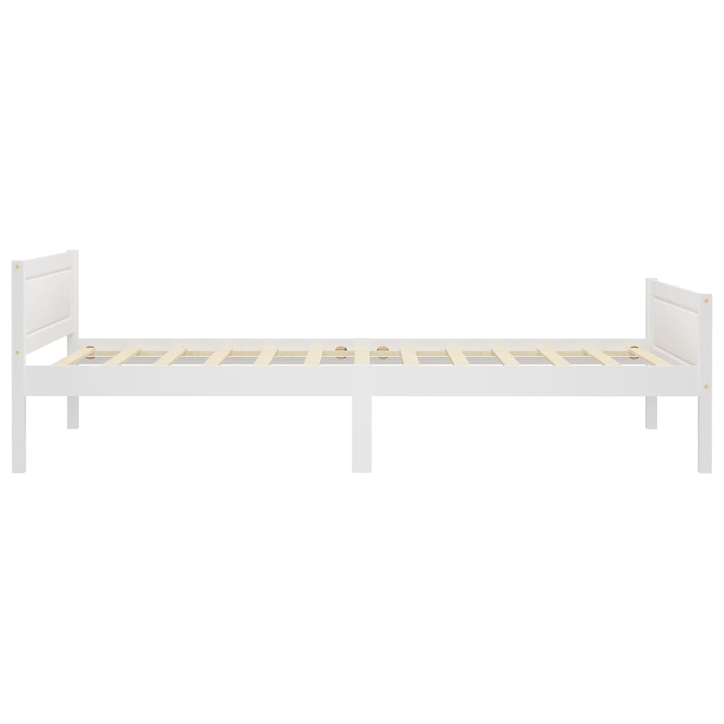 Bed Frame without Mattress Solid Pinewood White 90x200 cm