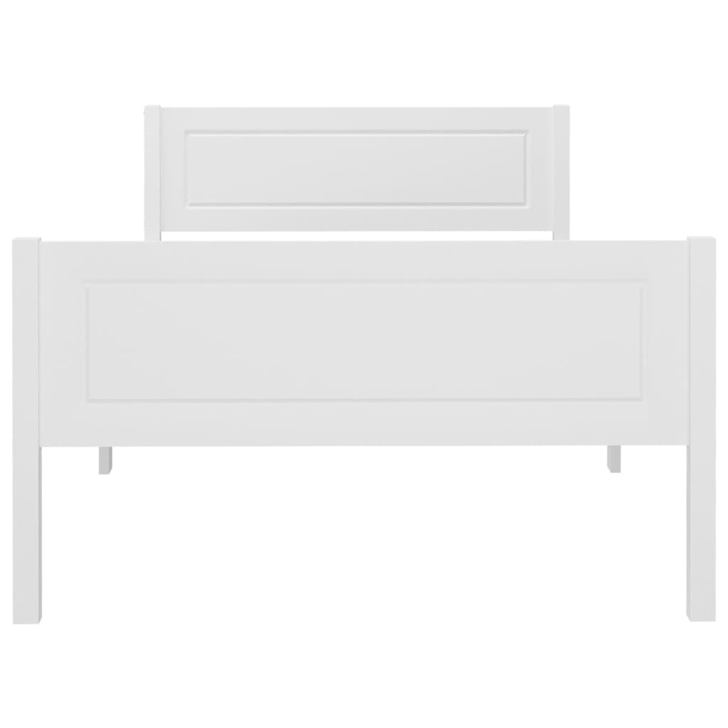Bed Frame without Mattress Solid Pinewood White 90x200 cm