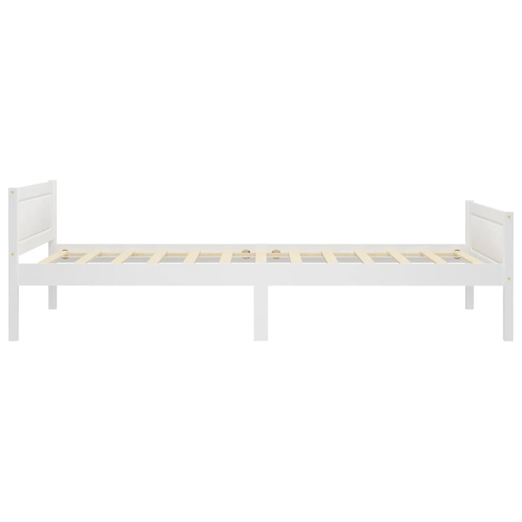 Bed Frame without Mattress Solid Pinewood White 100x200 cm