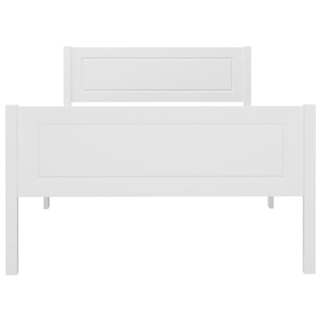 Bed Frame without Mattress Solid Pinewood White 100x200 cm