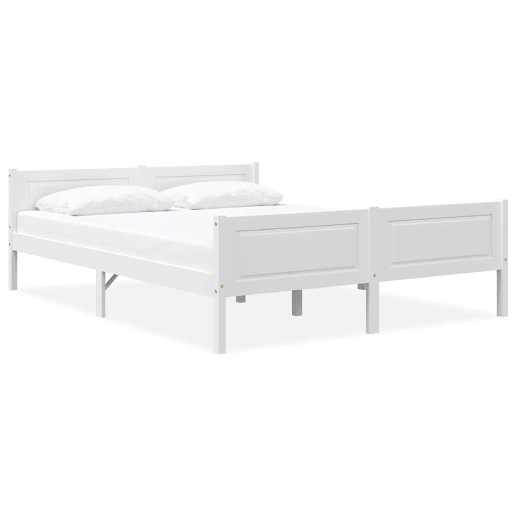 Bed Frame without Mattress Solid Pinewood White 120x200 cm