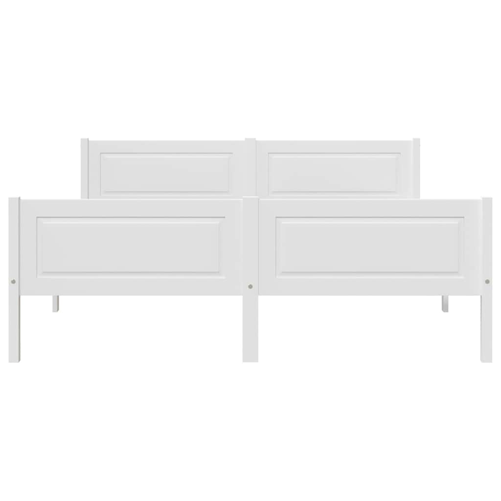 Bed Frame without Mattress Solid Pinewood White 120x200 cm