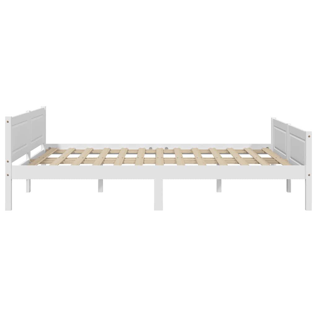 Bed Frame without Mattress Solid Pinewood White 120x200 cm