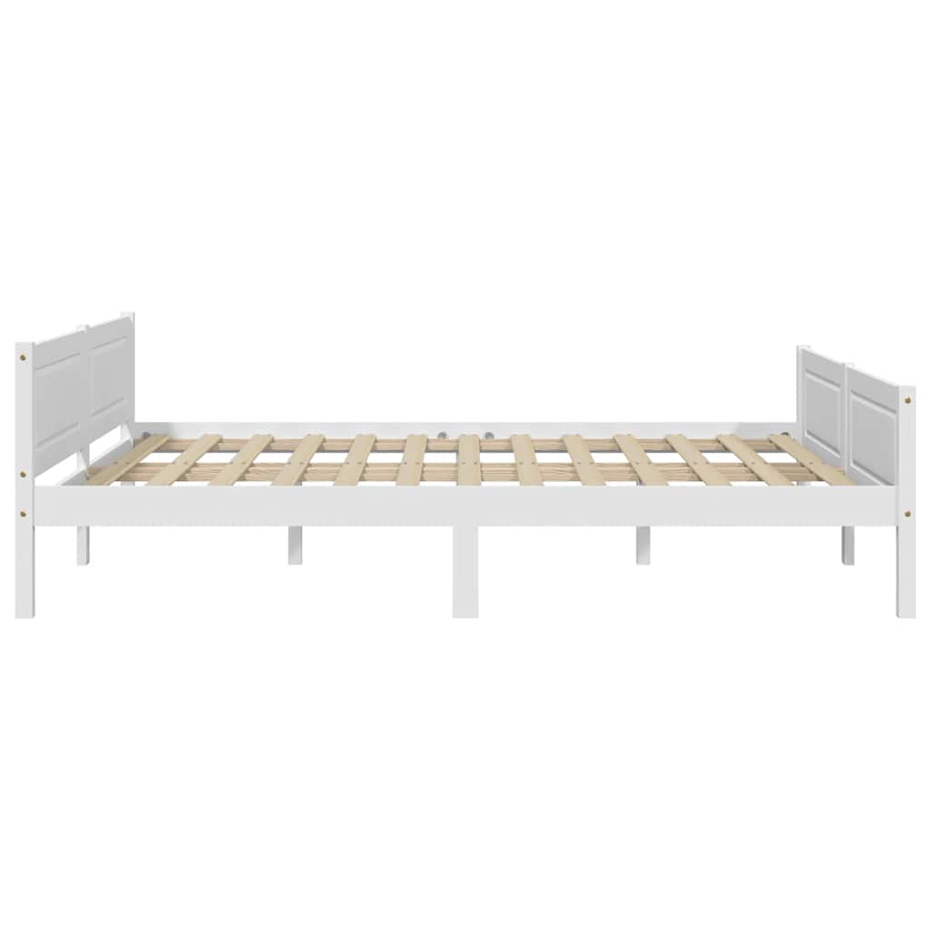 Bed Frame without Mattress Solid Pinewood White 140x200 cm