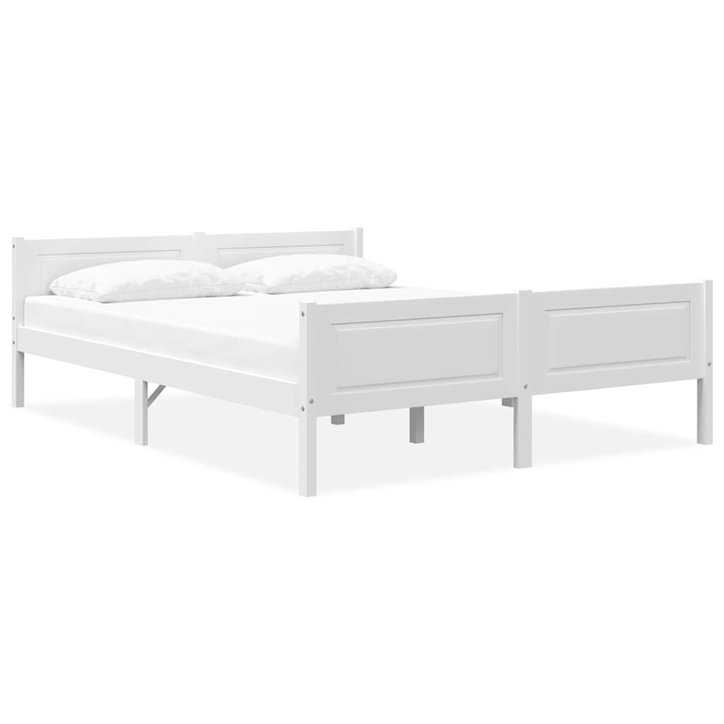 Bed Frame without Mattress Solid Pinewood White 160x200 cm
