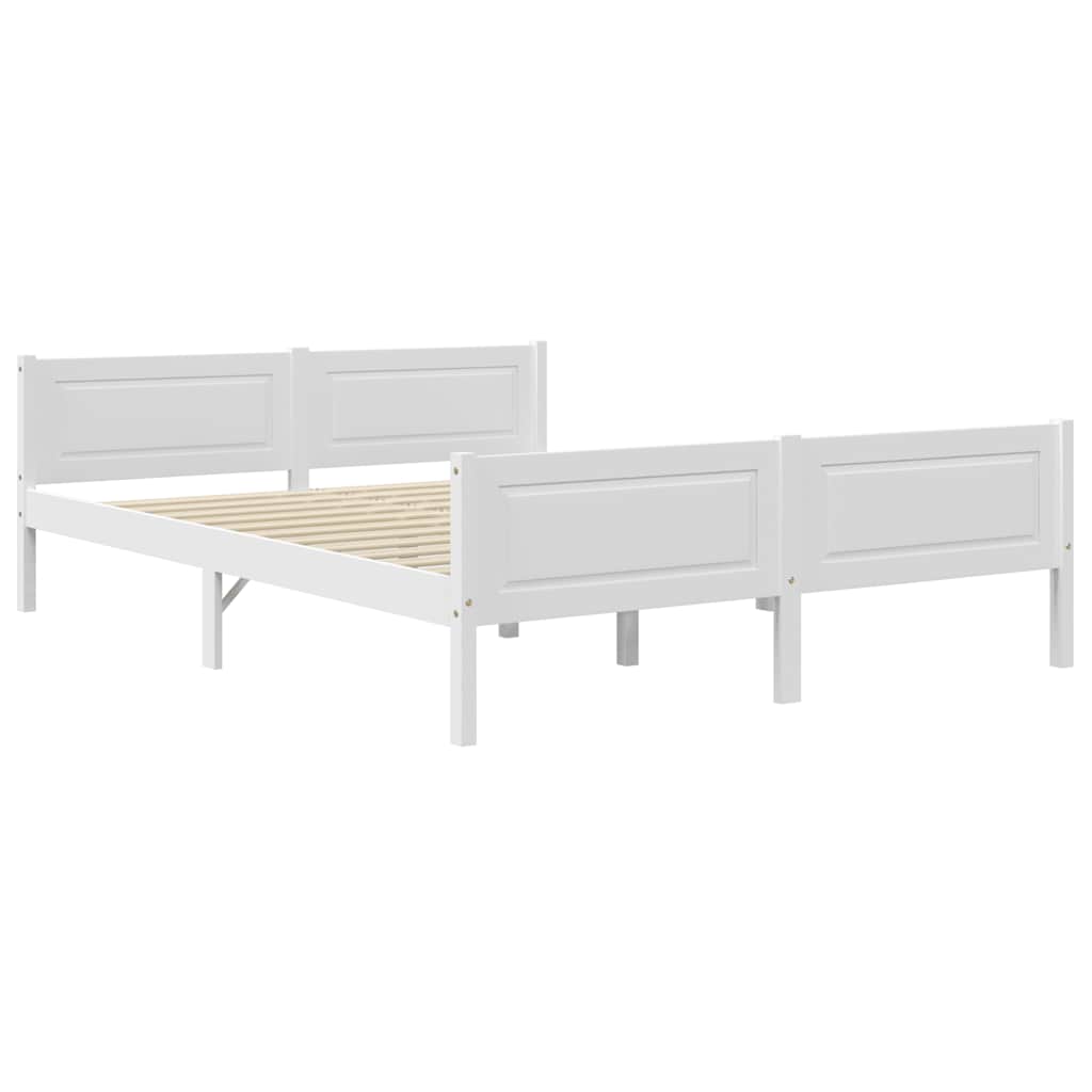 Bed Frame without Mattress Solid Pinewood White 160x200 cm