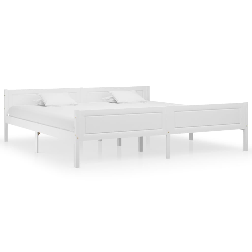 Bed Frame without Mattress Solid Pinewood White 200x200 cm
