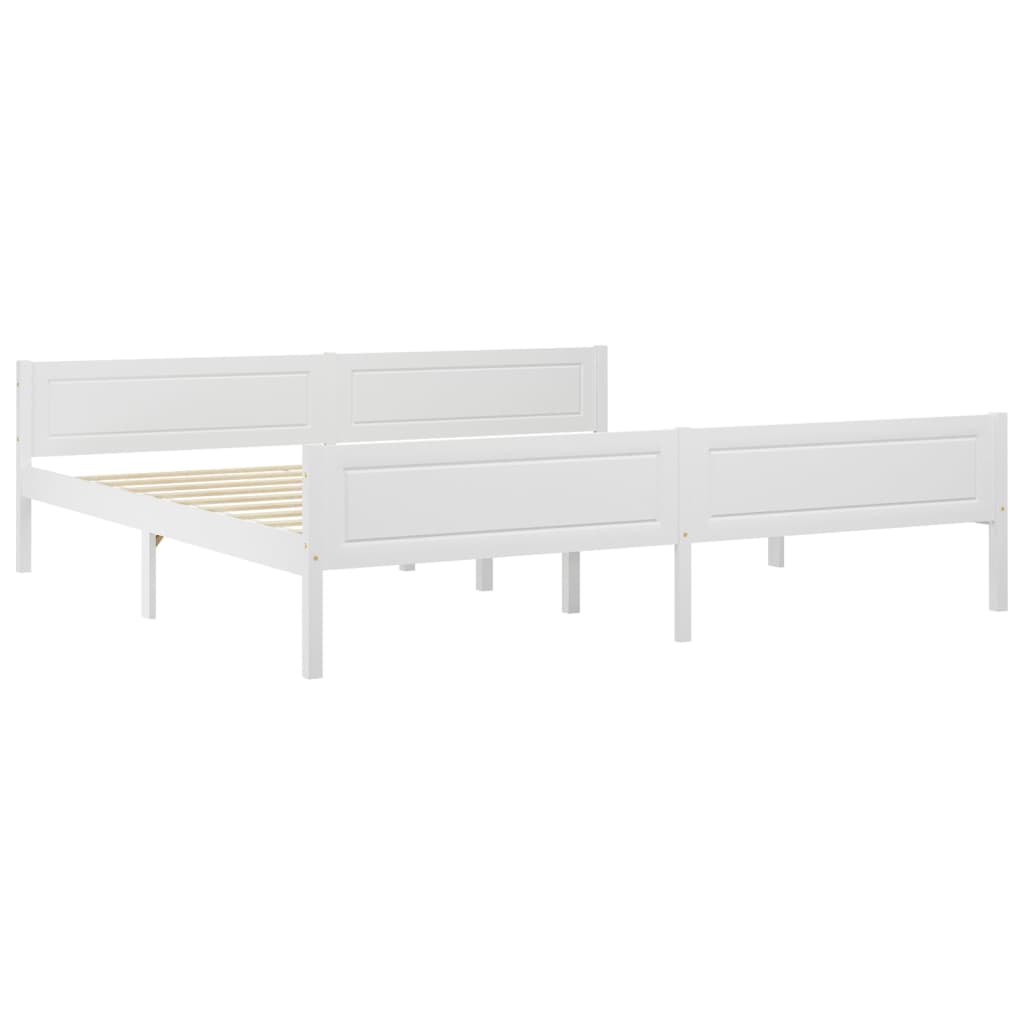 Bed Frame without Mattress Solid Pinewood White 200x200 cm