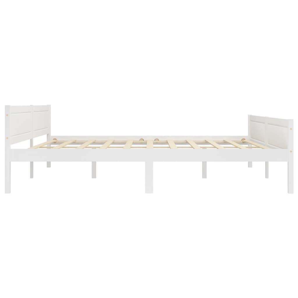 Bed Frame without Mattress Solid Pinewood White 200x200 cm