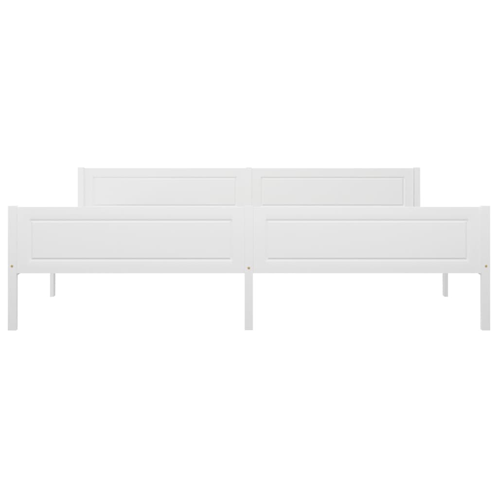 Bed Frame without Mattress Solid Pinewood White 200x200 cm