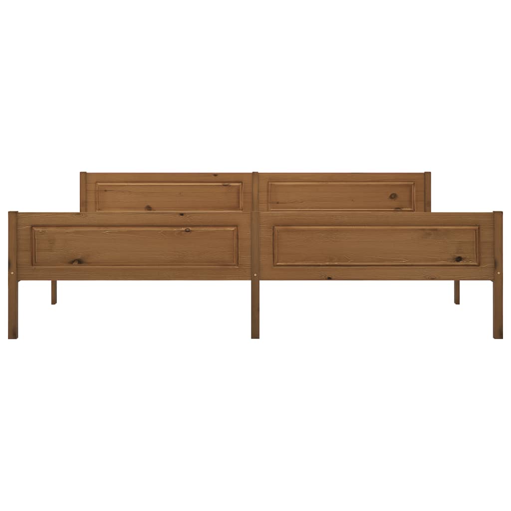 Bed Frame without Mattress Solid Pinewood Honey Brown 200x200 cm