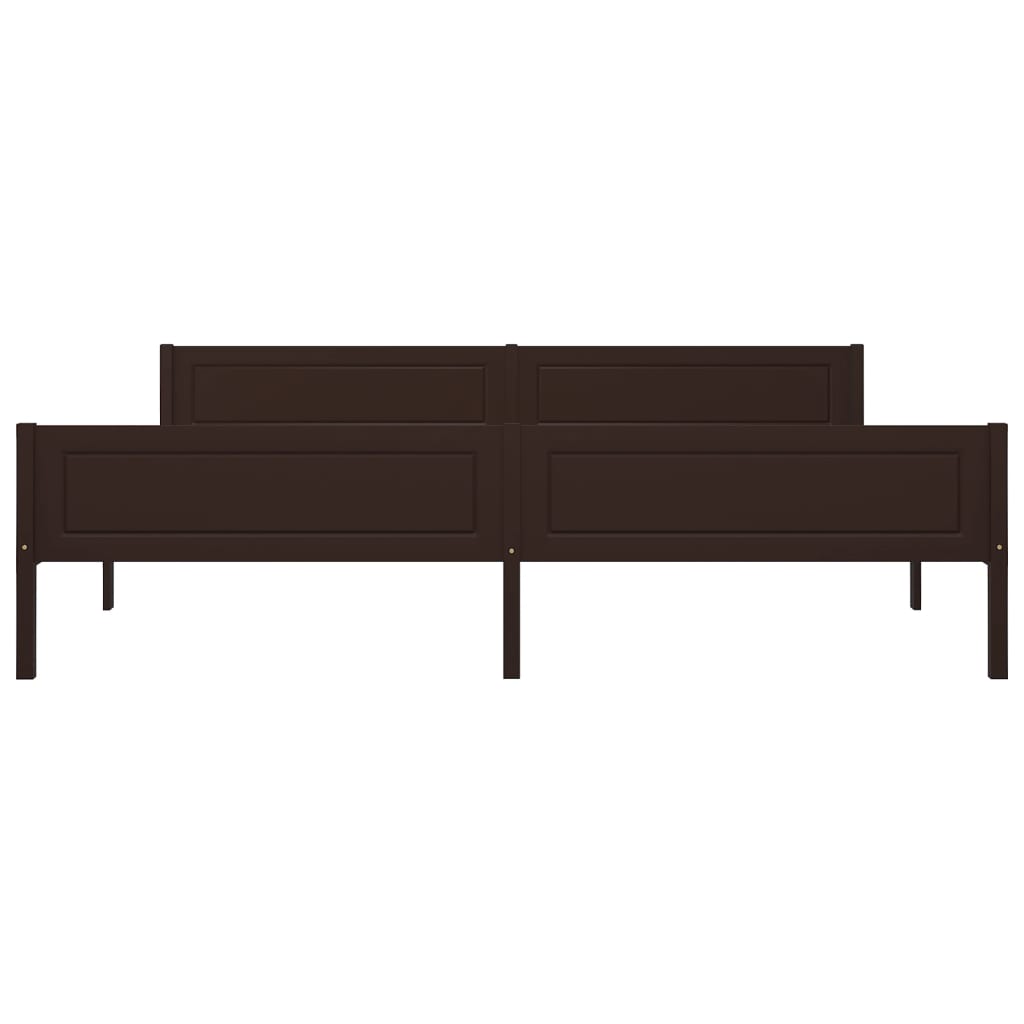 Bed Frame without Mattress Solid Pinewood Dark Brown 200x200 cm