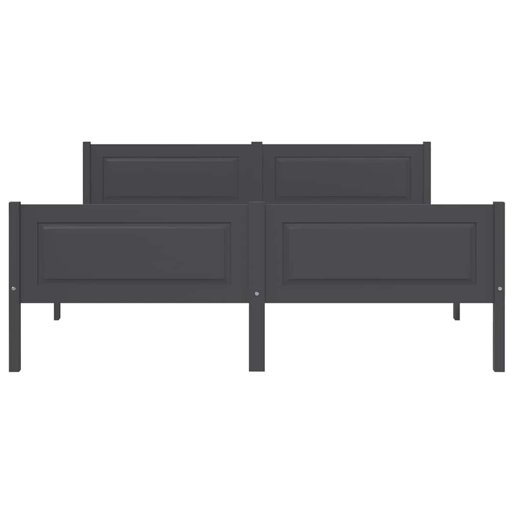 Bed Frame without Mattress Solid Pinewood Grey 120x200 cm