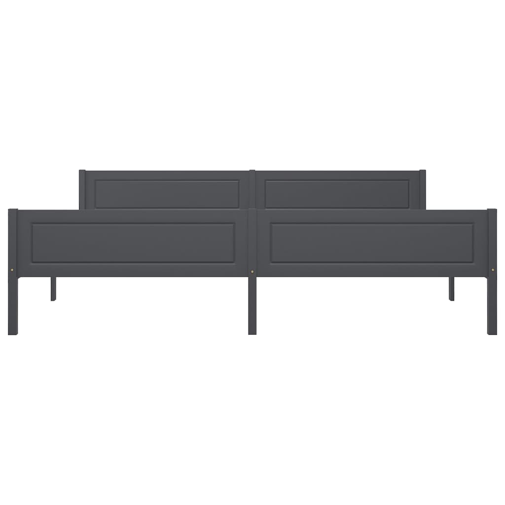 Bed Frame without Mattress Solid Pinewood Grey 200x200 cm