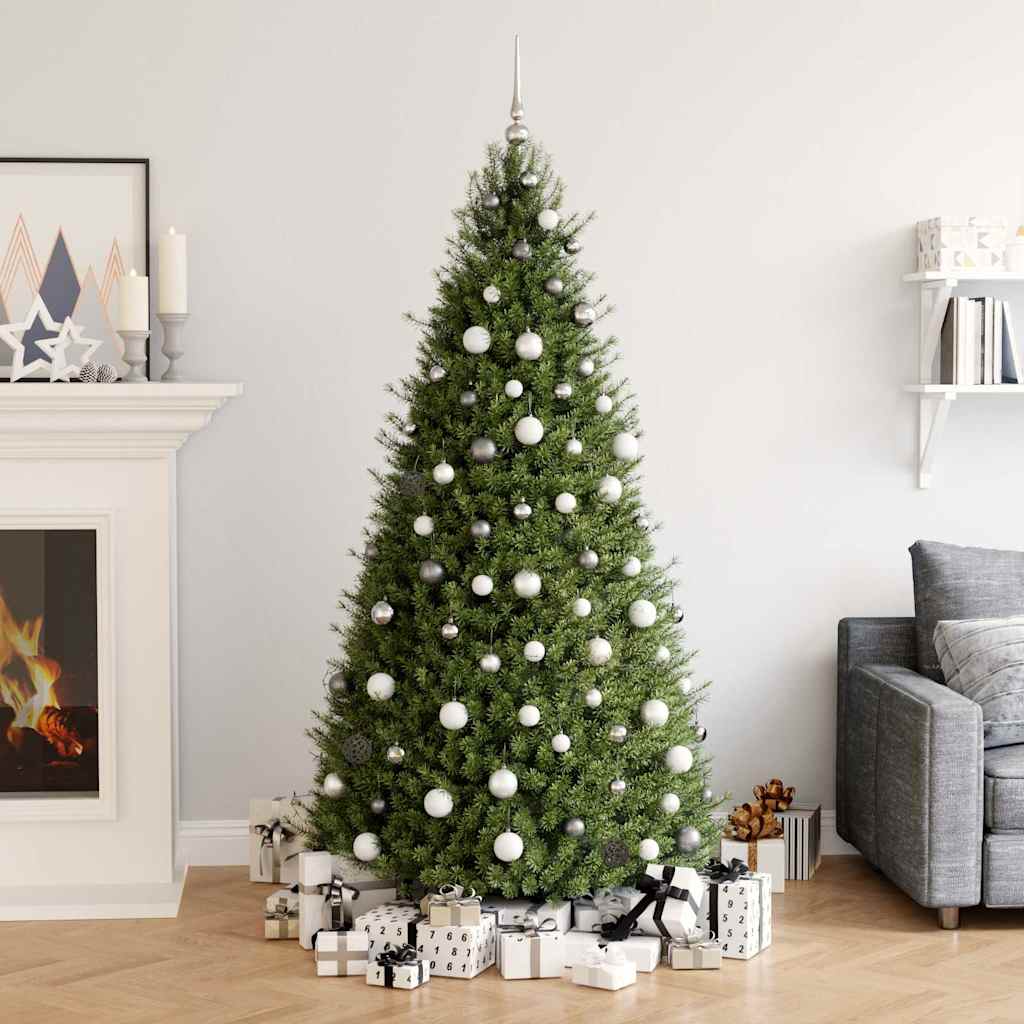 61 Piece Christmas Ball Set with Peak and 150 LEDs White&Gey