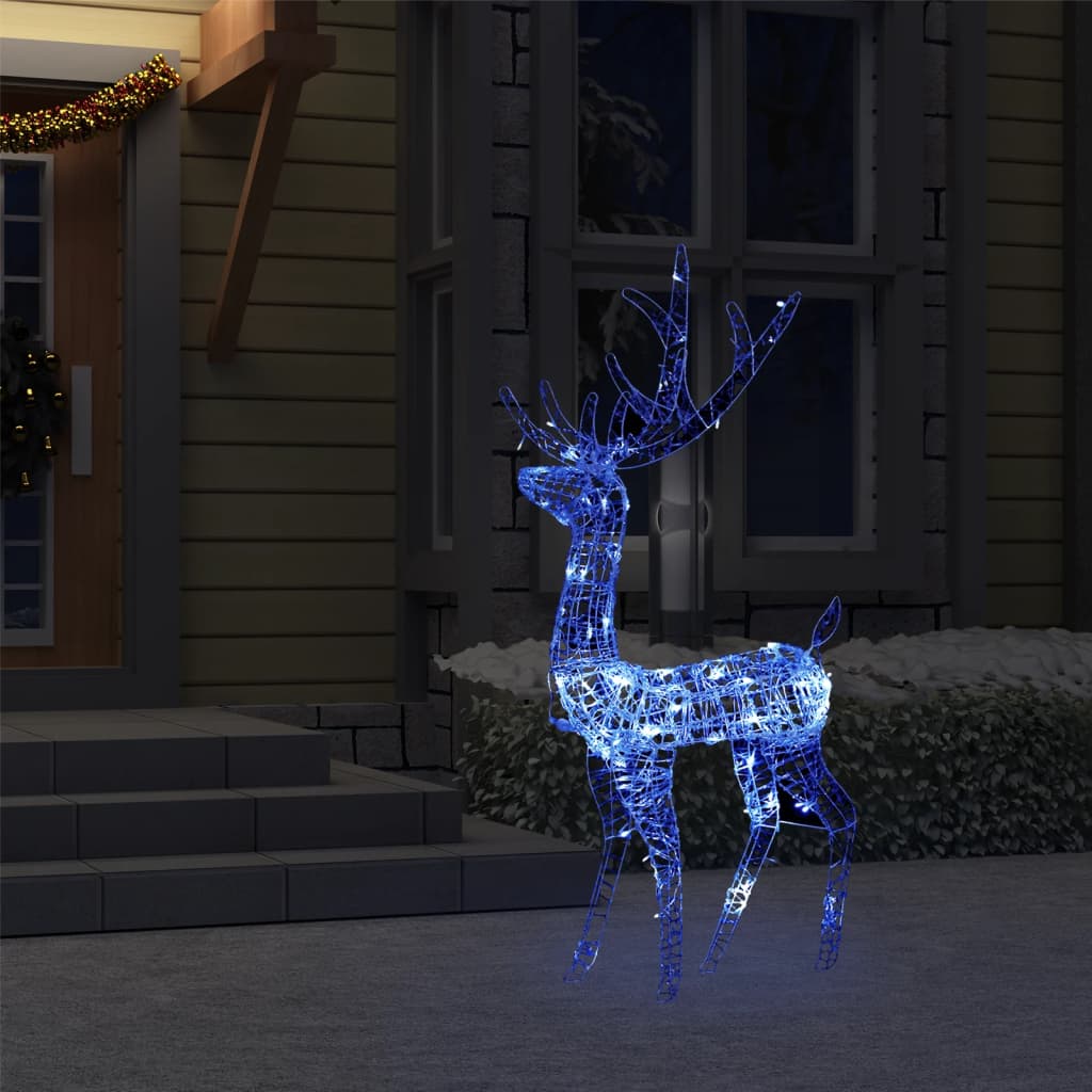Acrylic Reindeer Christmas Decoration 140 LEDs 120cm Blue