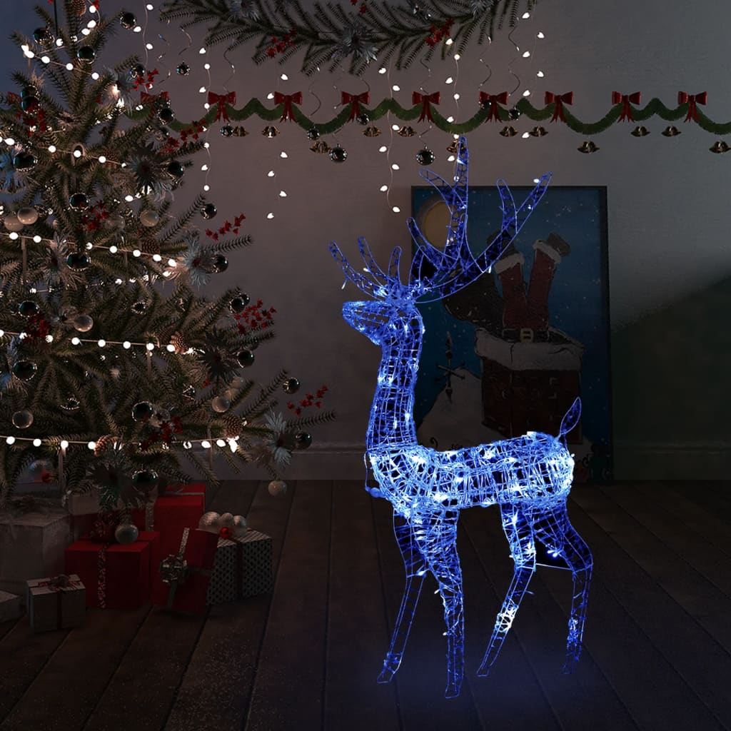 Acrylic Reindeer Christmas Decoration 140 LEDs 120cm Blue