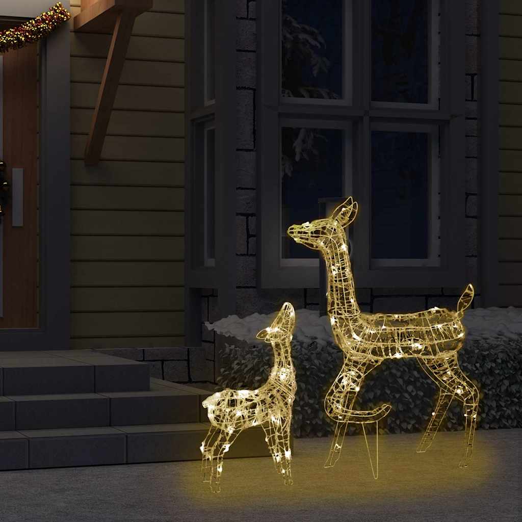 Acrylic Reindeer Family Christmas Decoration 160 LED Warm White