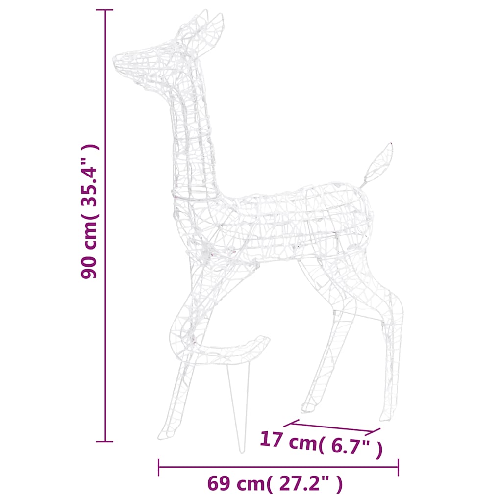 Acrylic Reindeer Family Christmas Decoration 160 LED Colourful