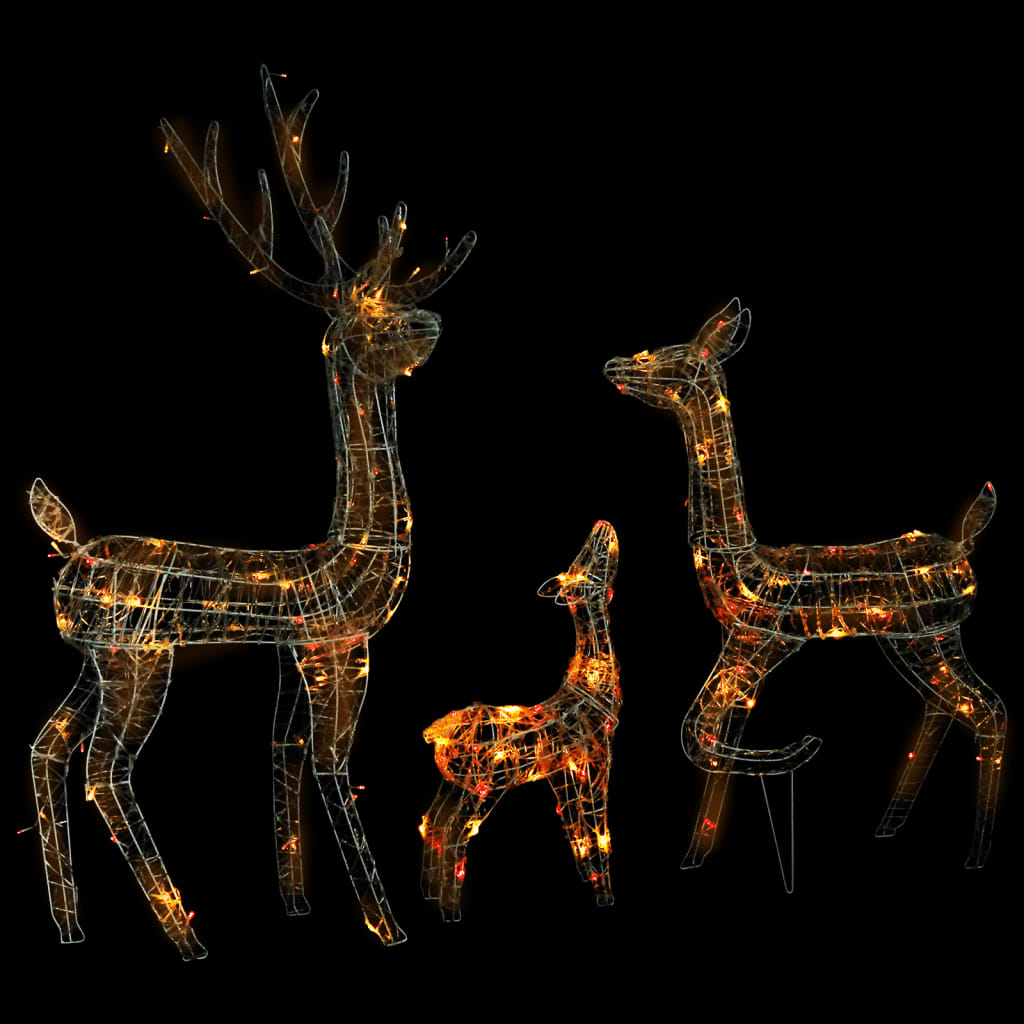 Acrylic Reindeer Family Christmas Decoration 300 LED Colourful