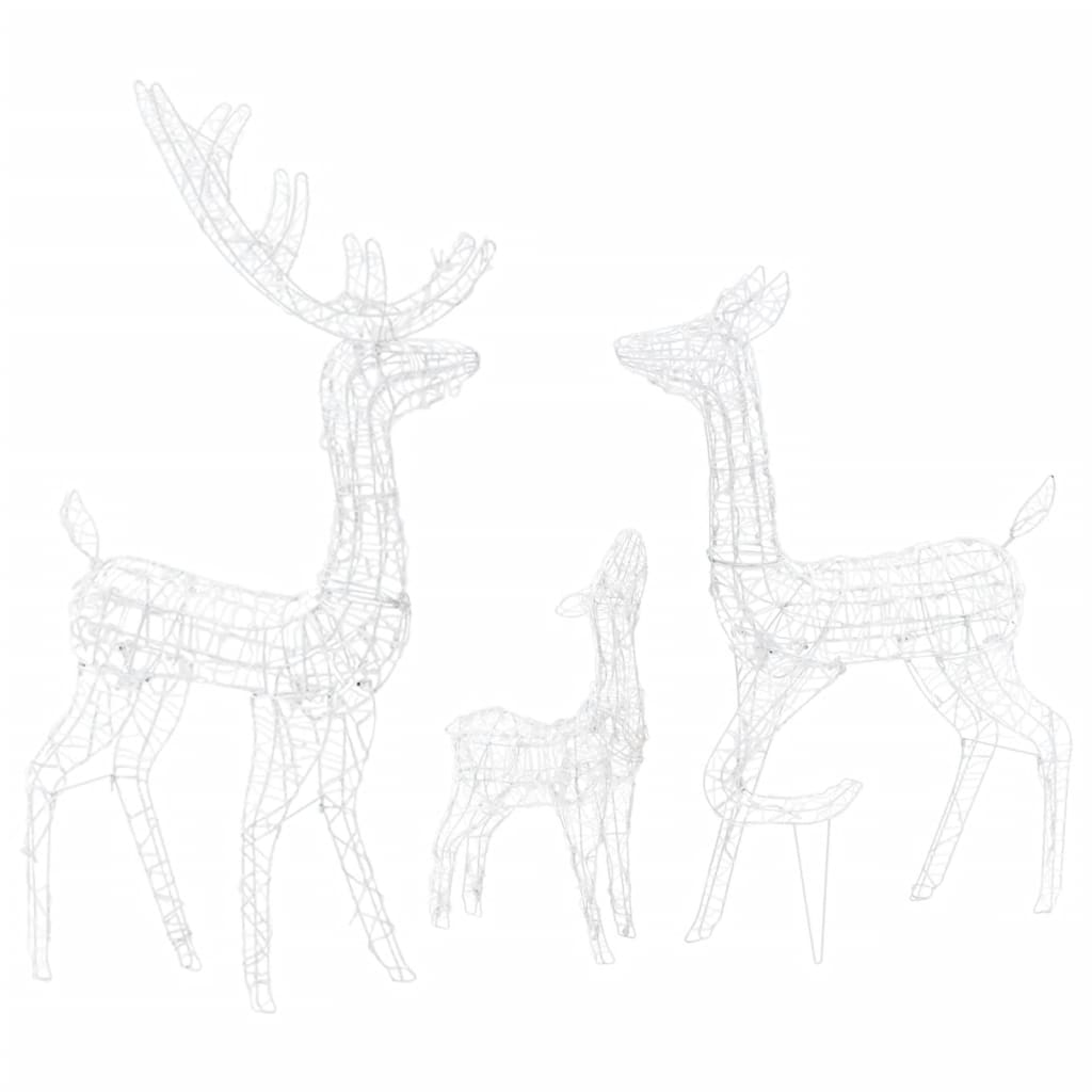 Acrylic Reindeer Family Christmas Decoration 300 LED Colourful