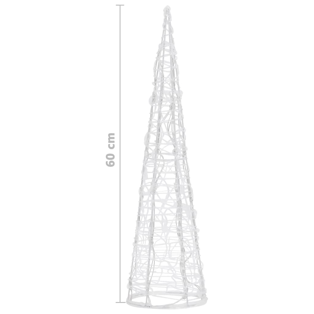 Acrylic Decorative Pyramid LED Light Cone Blue 60 cm