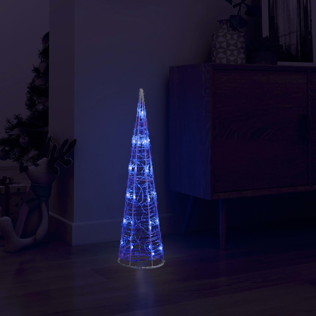 Acrylic Decorative Pyramid LED Light Cone Blue 60 cm