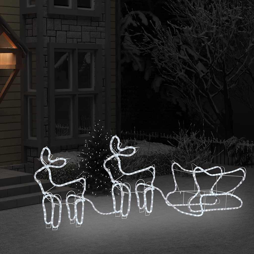 Reindeer and Sleigh Christmas Decoration Outdoor 576 LEDs