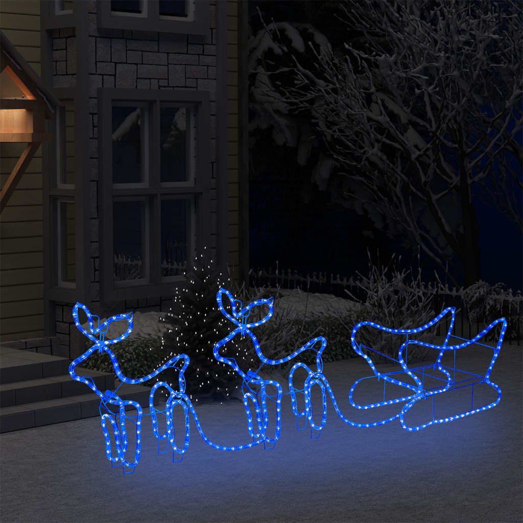 Reindeer and Sleigh Christmas Decoration Outdoor 576 LEDs