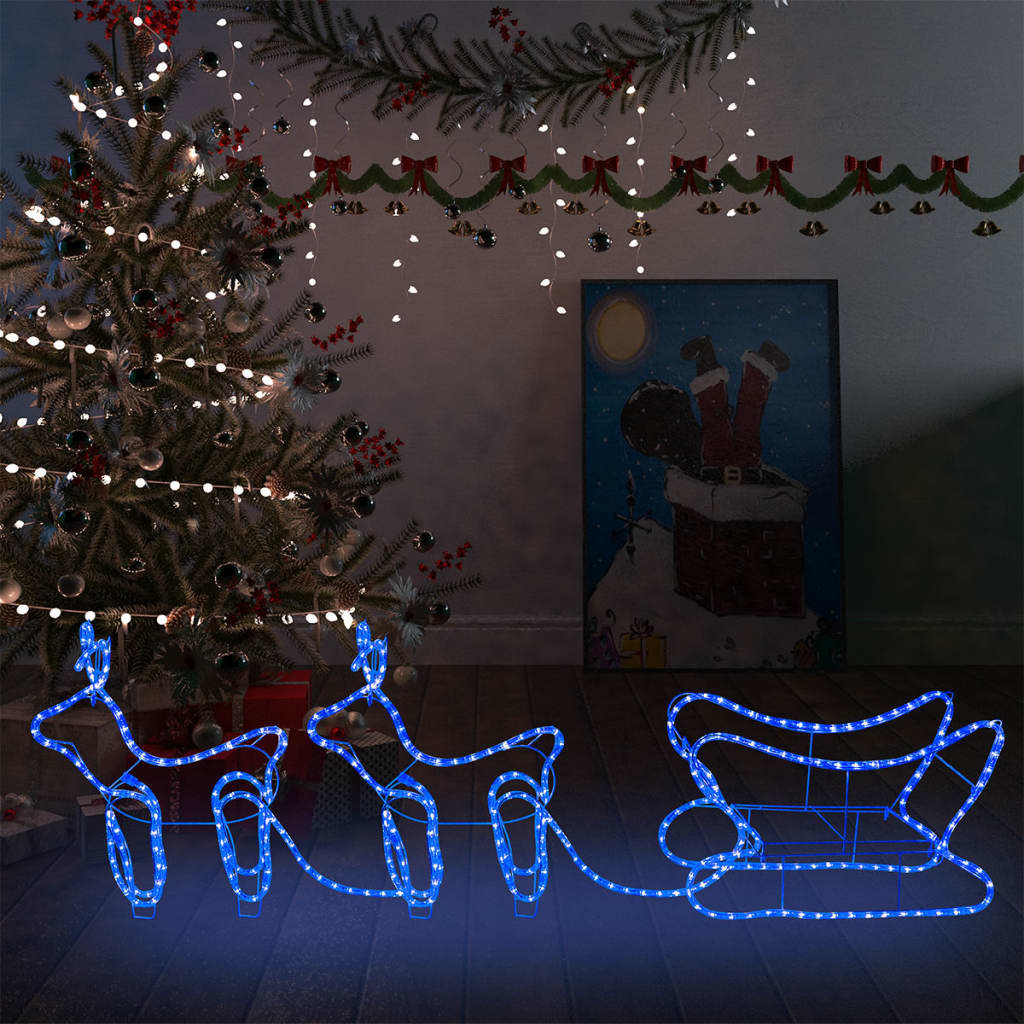 Reindeer and Sleigh Christmas Decoration Outdoor 576 LEDs