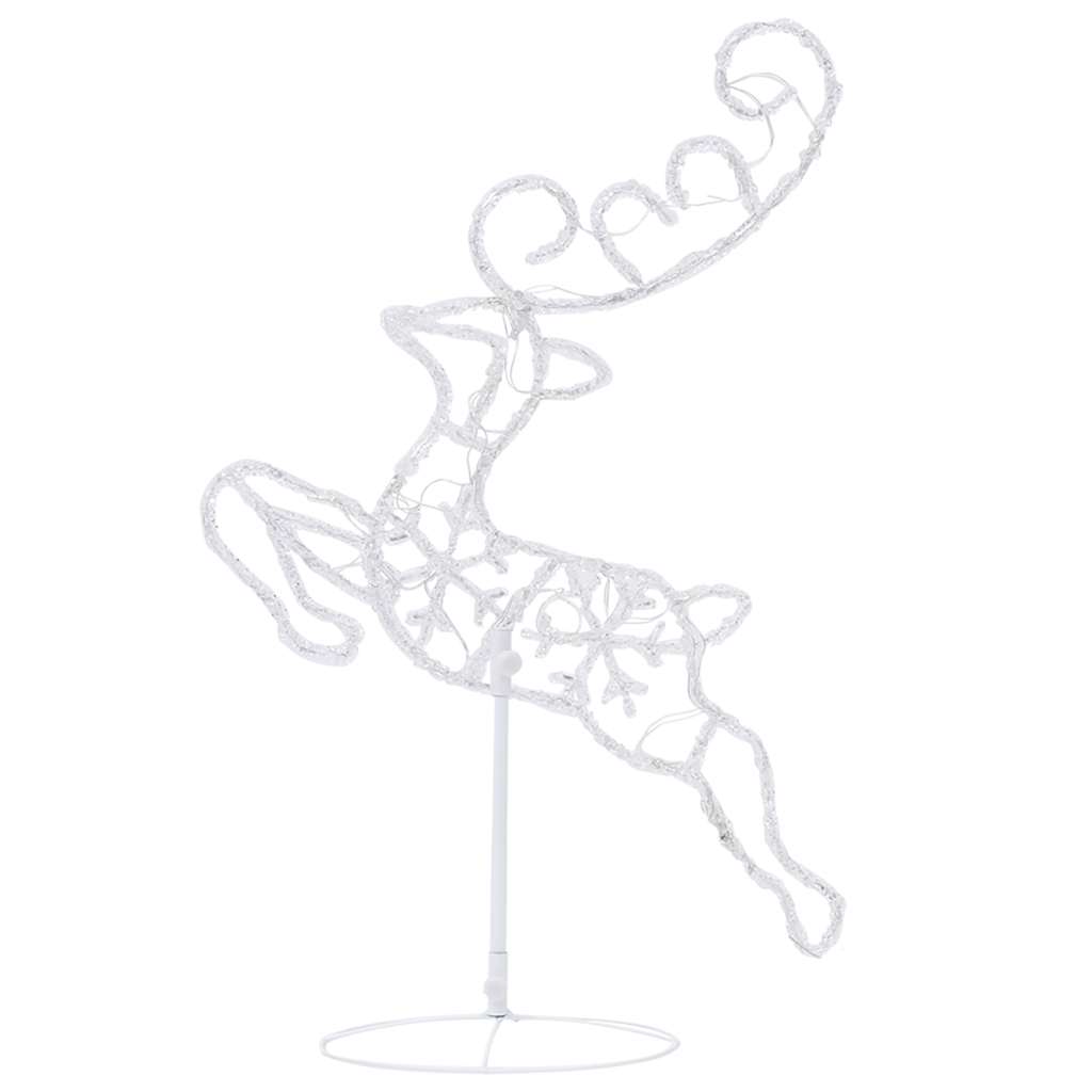 Acrylic Christmas Flying Reindeer&Sleigh 260x21x87cm Warm White