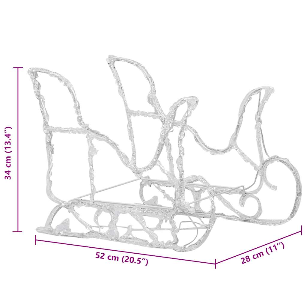 Reindeers & Sleigh Christmas Decoration 160 LEDs 130 cm Acrylic