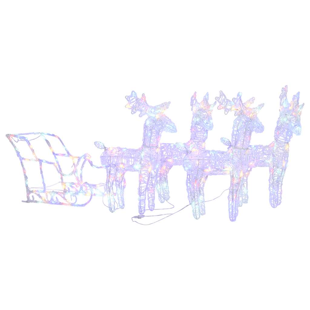 Reindeers & Sleigh Christmas Decoration 280x28x55 cm Acrylic